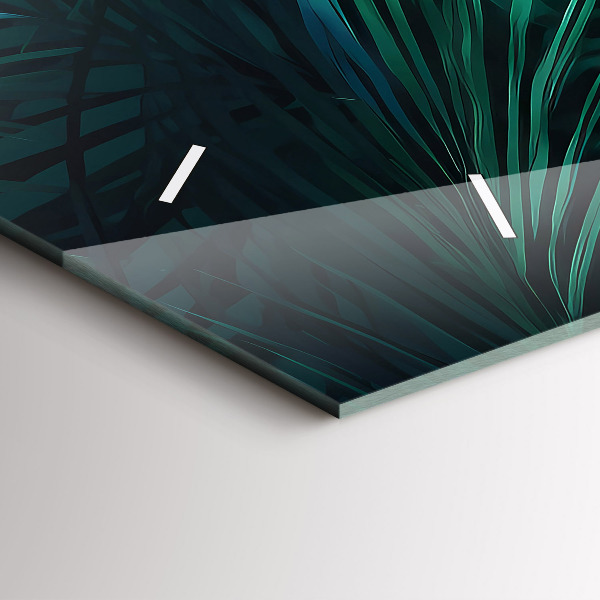 Horloge murale horizontale feuilles tropicales