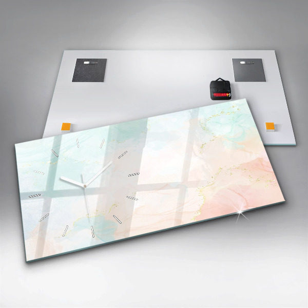 Horloge murale horizontale Aquarelle marbrée