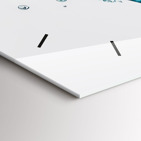 Horloge murale horizontale 'Carte de l''eau du monde'