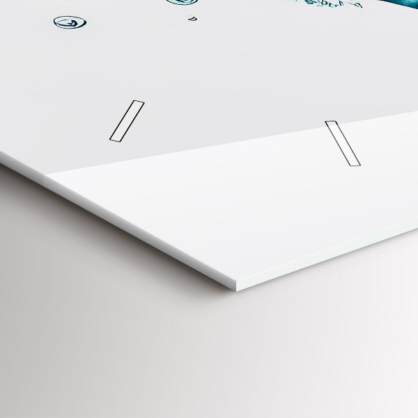 Horloge murale horizontale 'Carte de l''eau du monde'