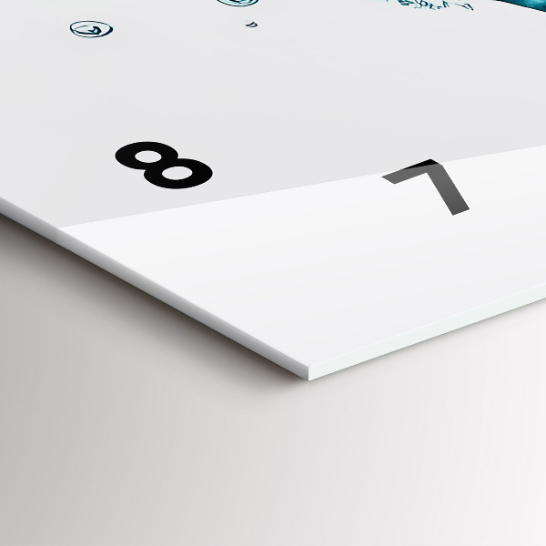 Horloge murale horizontale 'Carte de l''eau du monde'