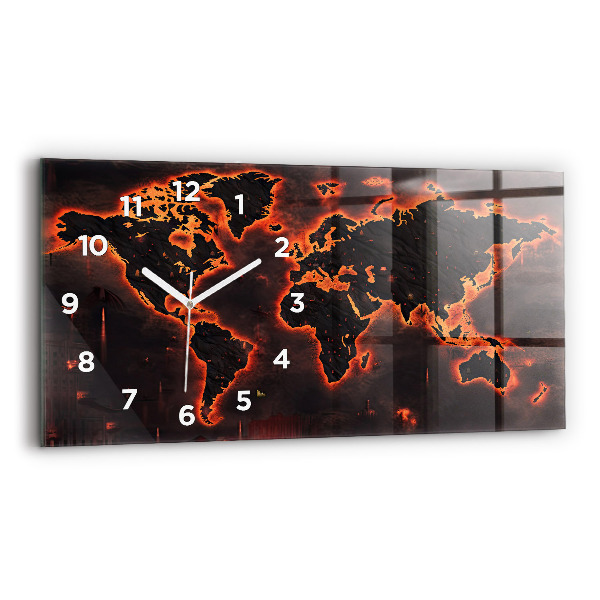 Horloge murale horizontale Carte du monde