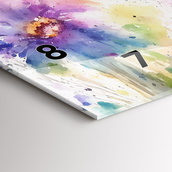 Horloge murale horizontale Fleurs peintes