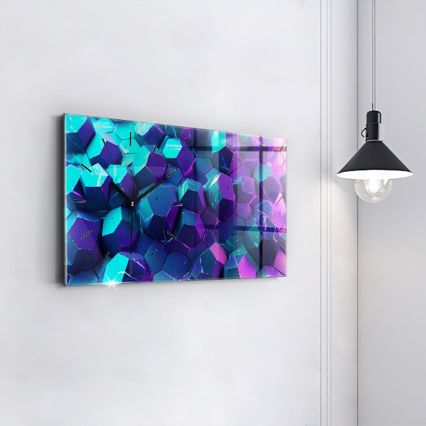 Horloge murale horizontale figures géométriques