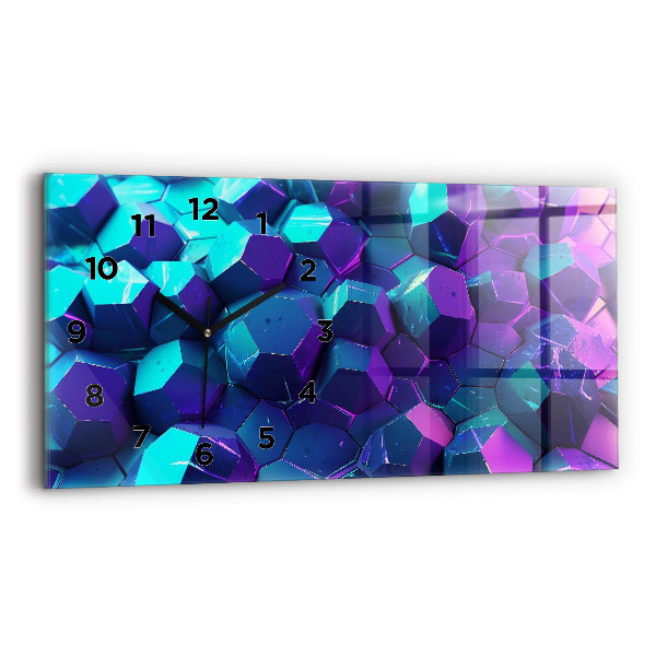 Horloge murale horizontale figures géométriques