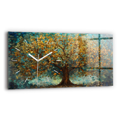Horloge murale horizontale Arbre en mosaïque