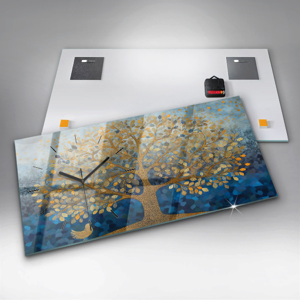 Horloge murale horizontale Arbre abstrait