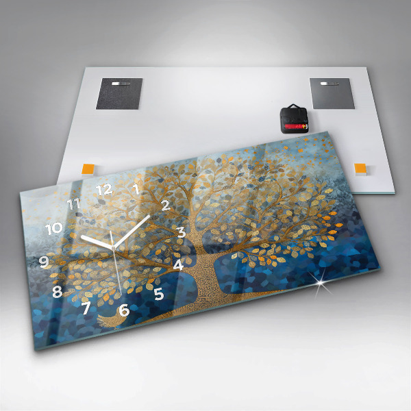 Horloge murale horizontale Arbre abstrait