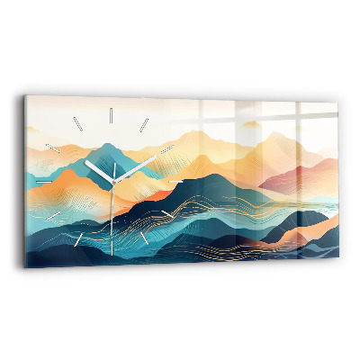 Horloge murale horizontale Paysage de montagne