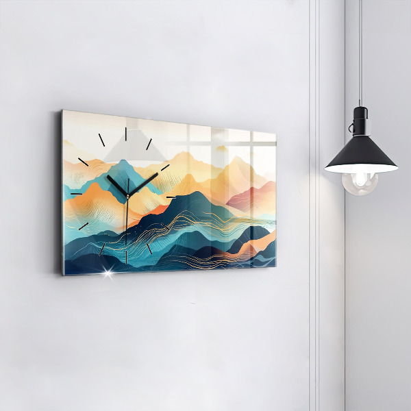 Horloge murale horizontale Paysage de montagne