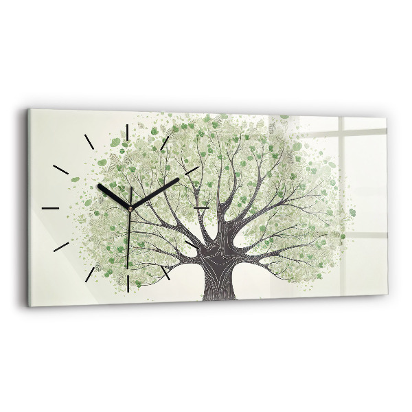 Horloge murale horizontale Nature des grands arbres
