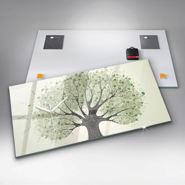 Horloge murale horizontale Nature des grands arbres