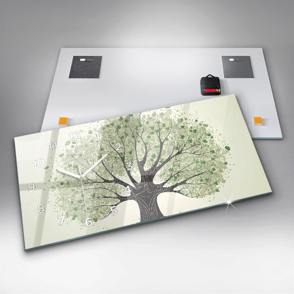 Horloge murale horizontale Nature des grands arbres