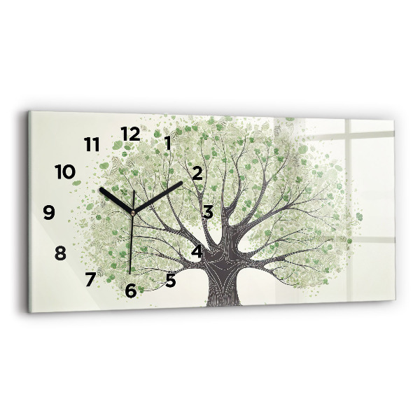 Horloge murale horizontale Nature des grands arbres