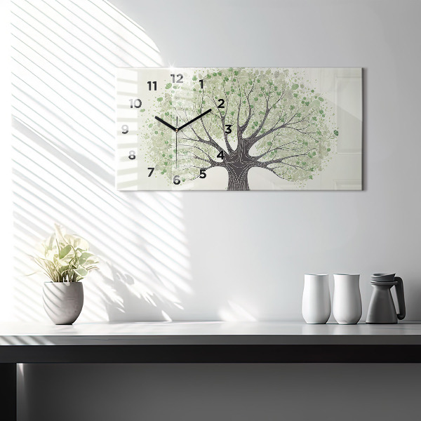 Horloge murale horizontale Nature des grands arbres