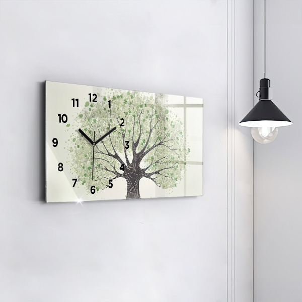 Horloge murale horizontale Nature des grands arbres