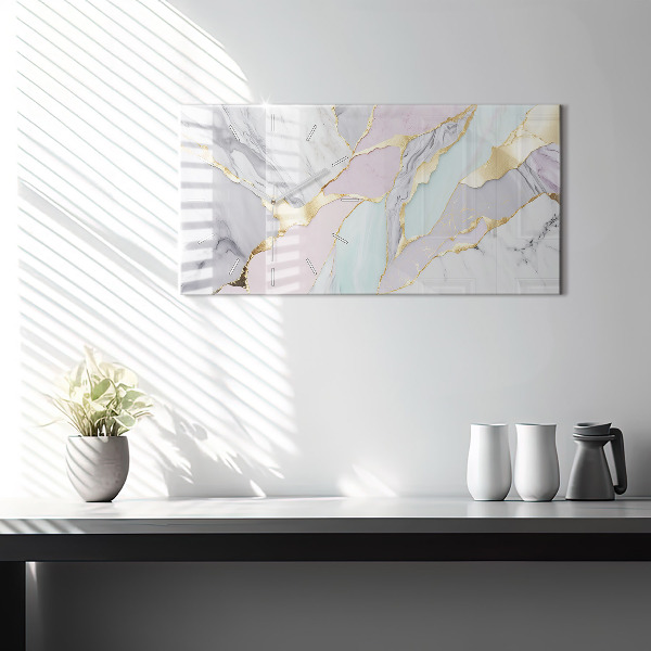 Horloge murale horizontale Motif en marbre