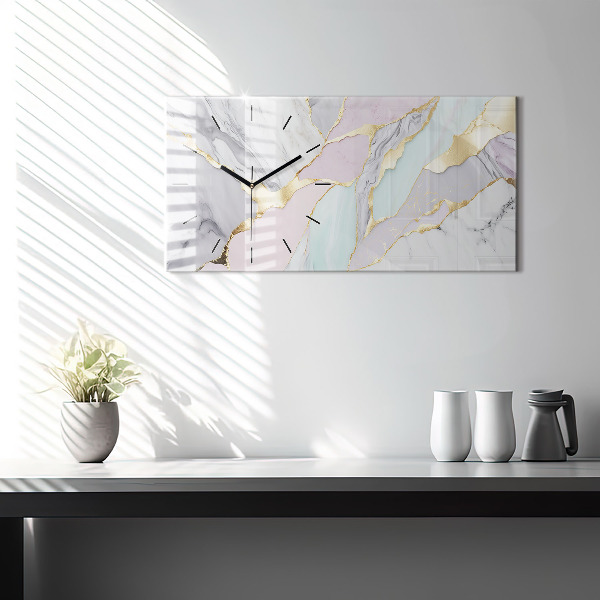 Horloge murale horizontale Motif en marbre
