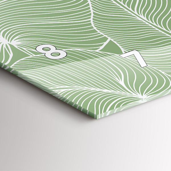 Horloge murale horizontale Motif de feuilles naturelles