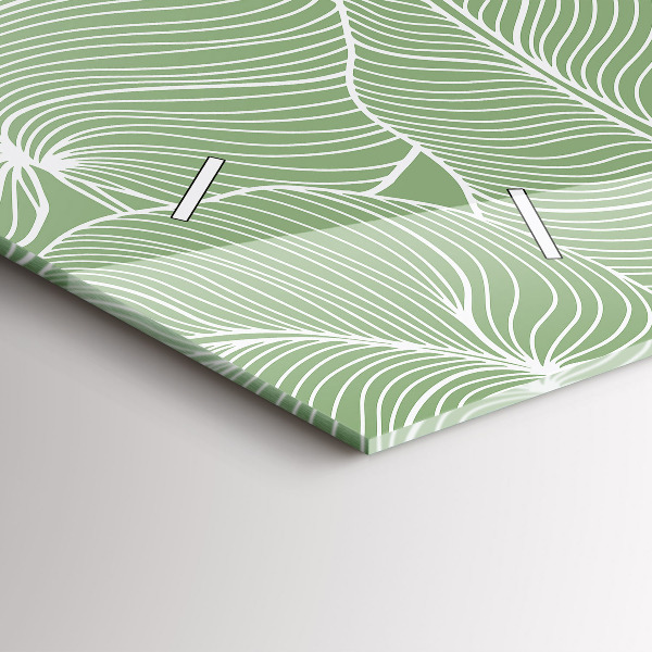 Horloge murale horizontale Motif de feuilles naturelles