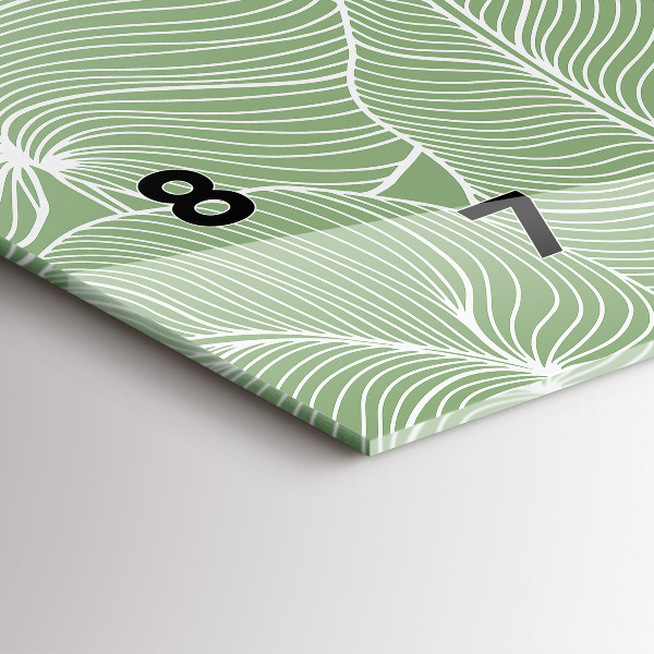 Horloge murale horizontale Motif de feuilles naturelles