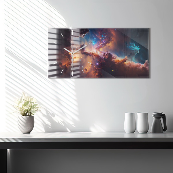 Horloge murale horizontale Le monde cosmique des étoiles