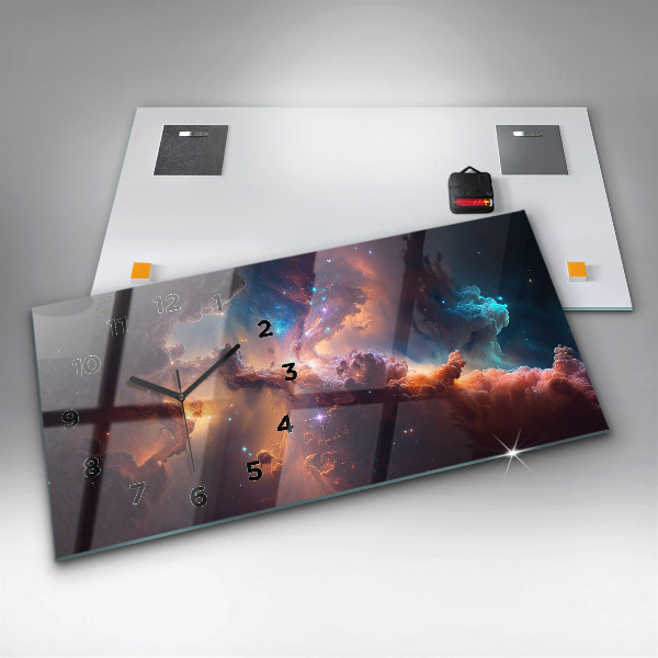 Horloge murale horizontale Le monde cosmique des étoiles