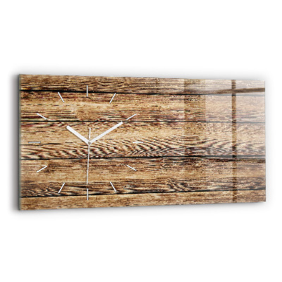 Horloge rectangulaire horizontale planches de bois