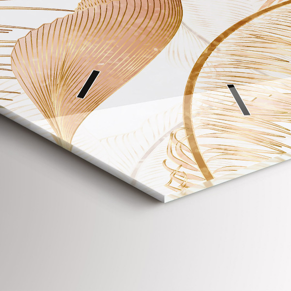 Horloge murale horizontale Motif de feuille naturelle