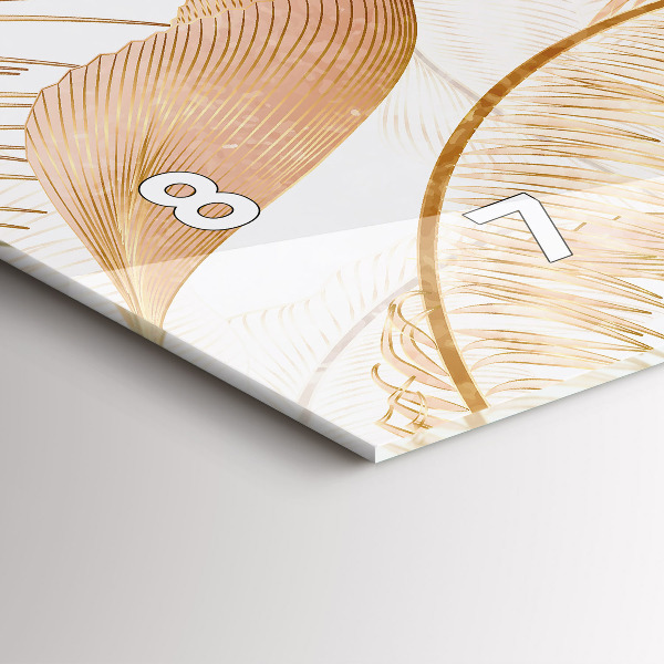 Horloge murale horizontale Motif de feuille naturelle