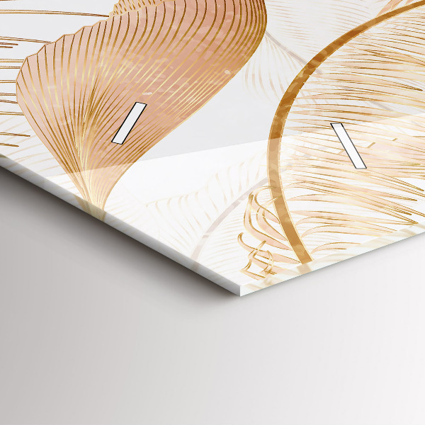 Horloge murale horizontale Motif de feuille naturelle