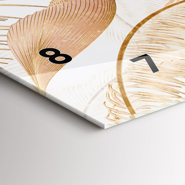 Horloge murale horizontale Motif de feuille naturelle