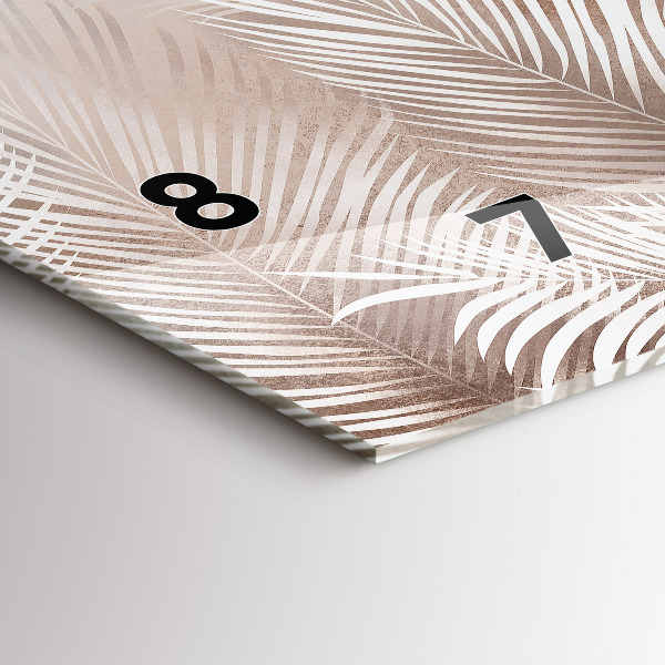 Horloge murale horizontale feuilles tropicales