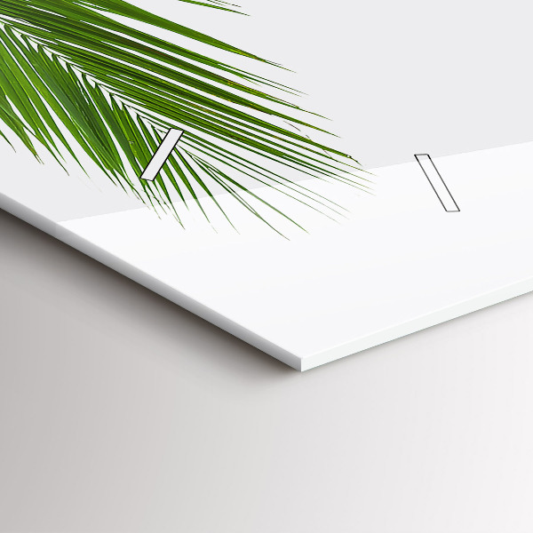 Horloge murale horizontale Feuilles de palmier nature