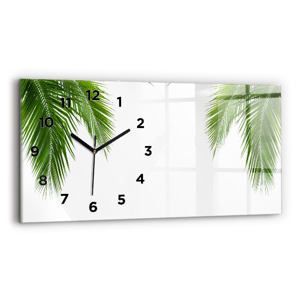 Horloge murale horizontale Feuilles de palmier nature