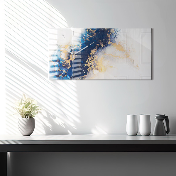 Horloge murale horizontale Motif en marbre