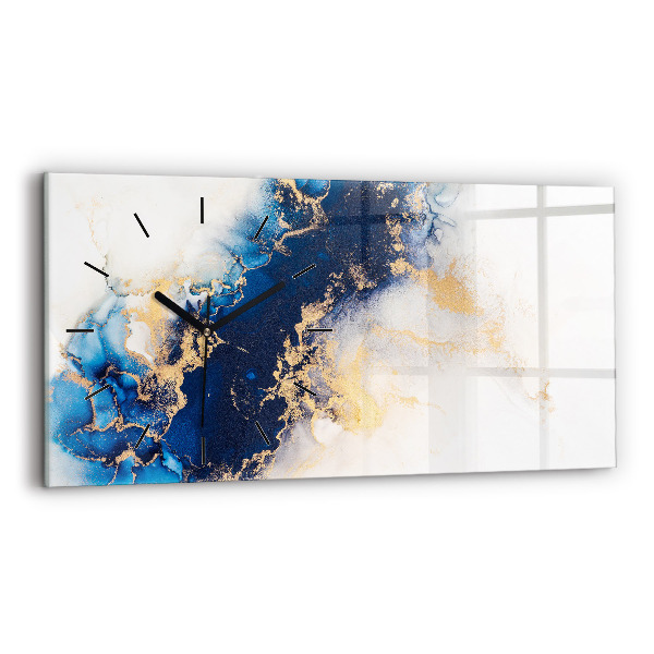 Horloge murale horizontale Motif en marbre