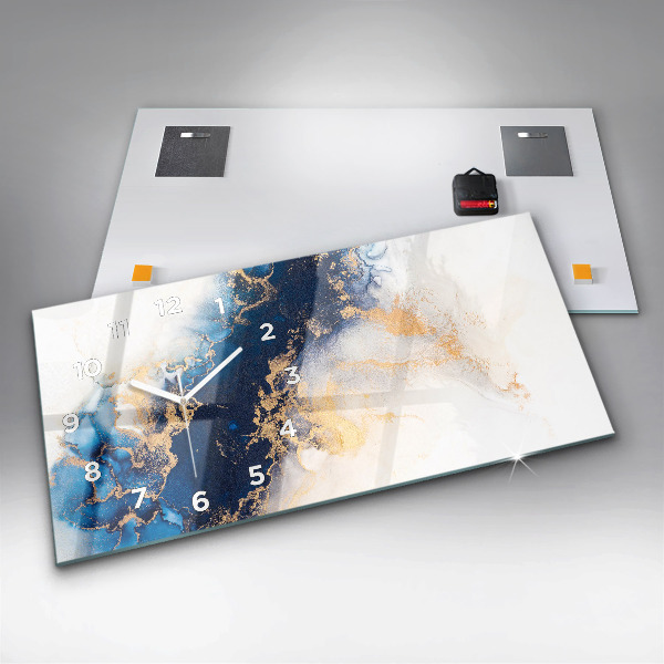 Horloge murale horizontale Motif en marbre