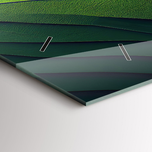 Horloge murale horizontale Abstraction des champs verts