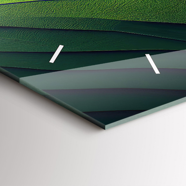 Horloge murale horizontale Abstraction des champs verts