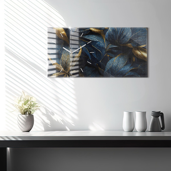 Horloge murale horizontale Fleurs décoratives