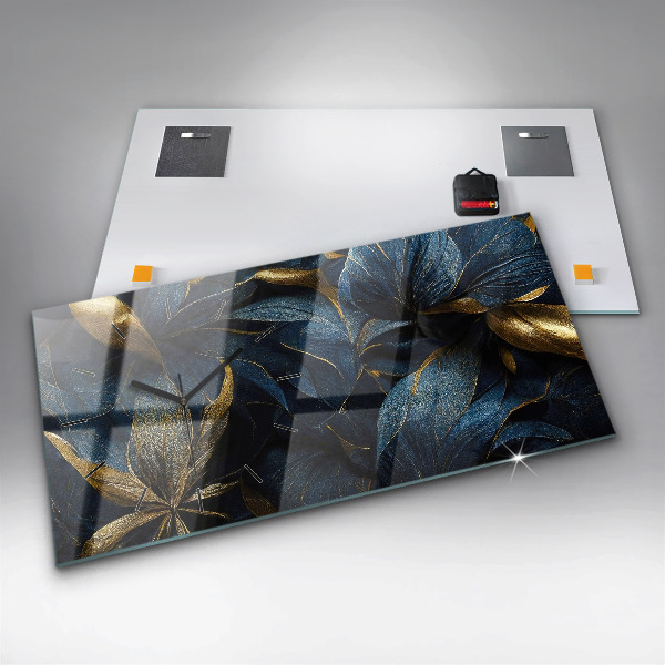 Horloge murale horizontale Fleurs décoratives