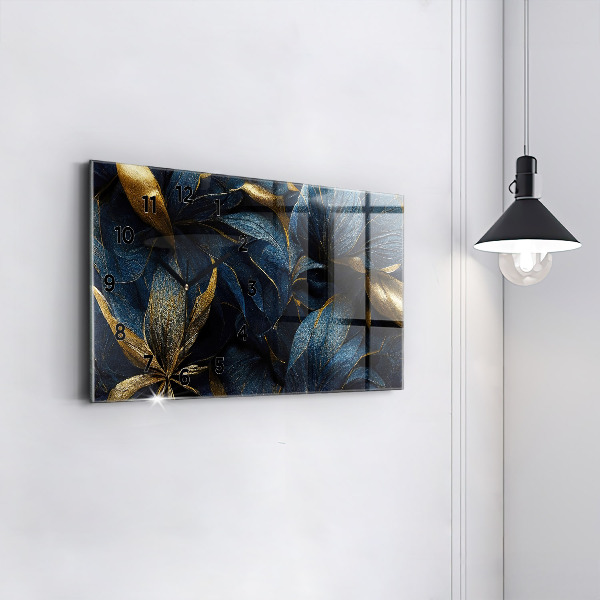 Horloge murale horizontale Fleurs décoratives