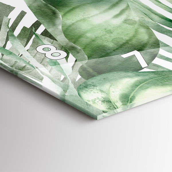 Horloge murale horizontale Feuilles de plantes