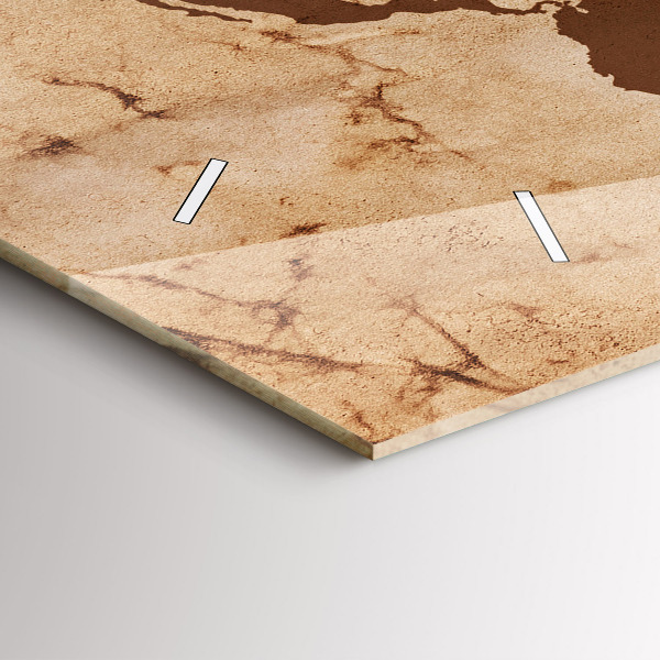 Horloge rectangulaire horizontale Carte du monde vintage