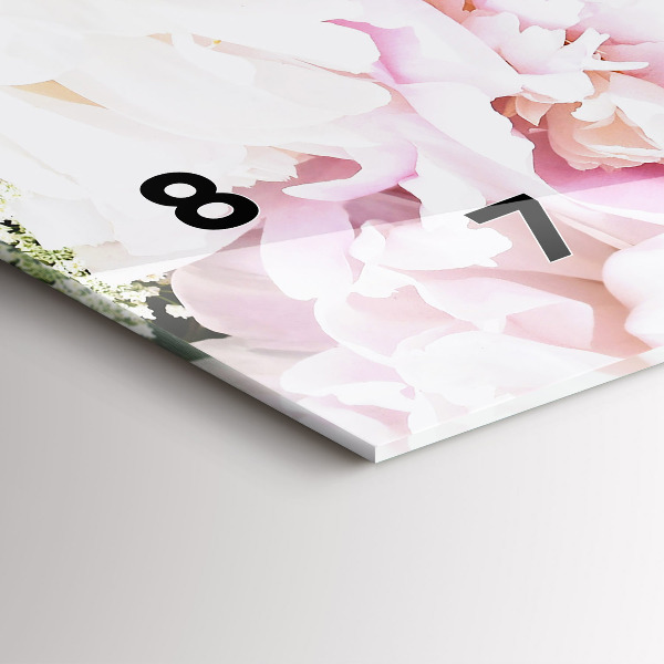 Horloge murale horizontale Fleurs décoratives