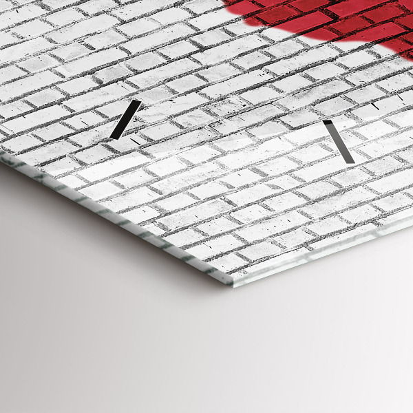 Horloge murale horizontale Carte du monde avec un mur de briques