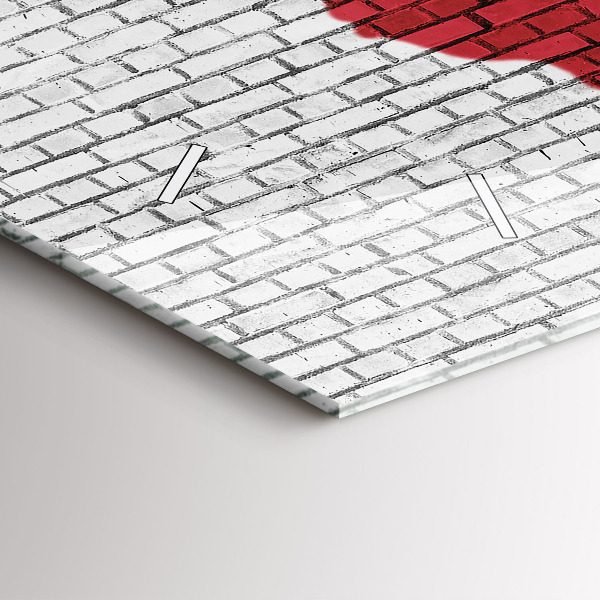 Horloge murale horizontale Carte du monde avec un mur de briques