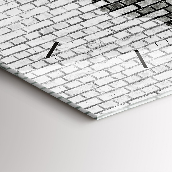 Horloge murale horizontale Carte du monde avec un mur de briques