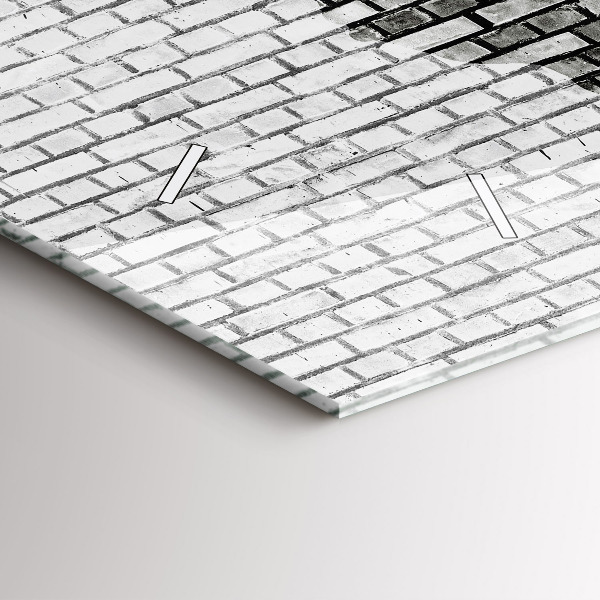 Horloge murale horizontale Carte du monde avec un mur de briques